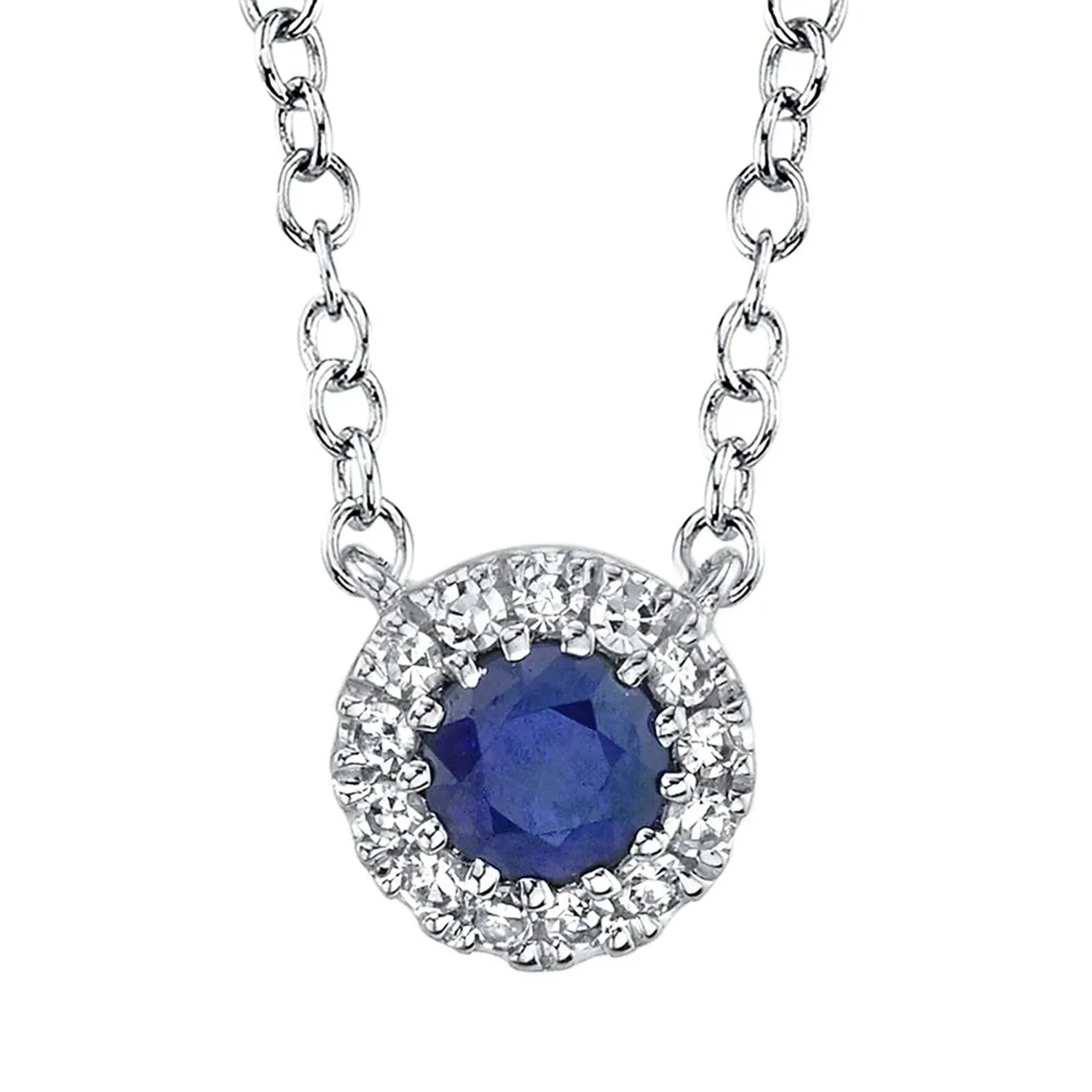 0.04 Ct Diamond & 0.14 Ct Blue Sapphire Necklace SC55002751