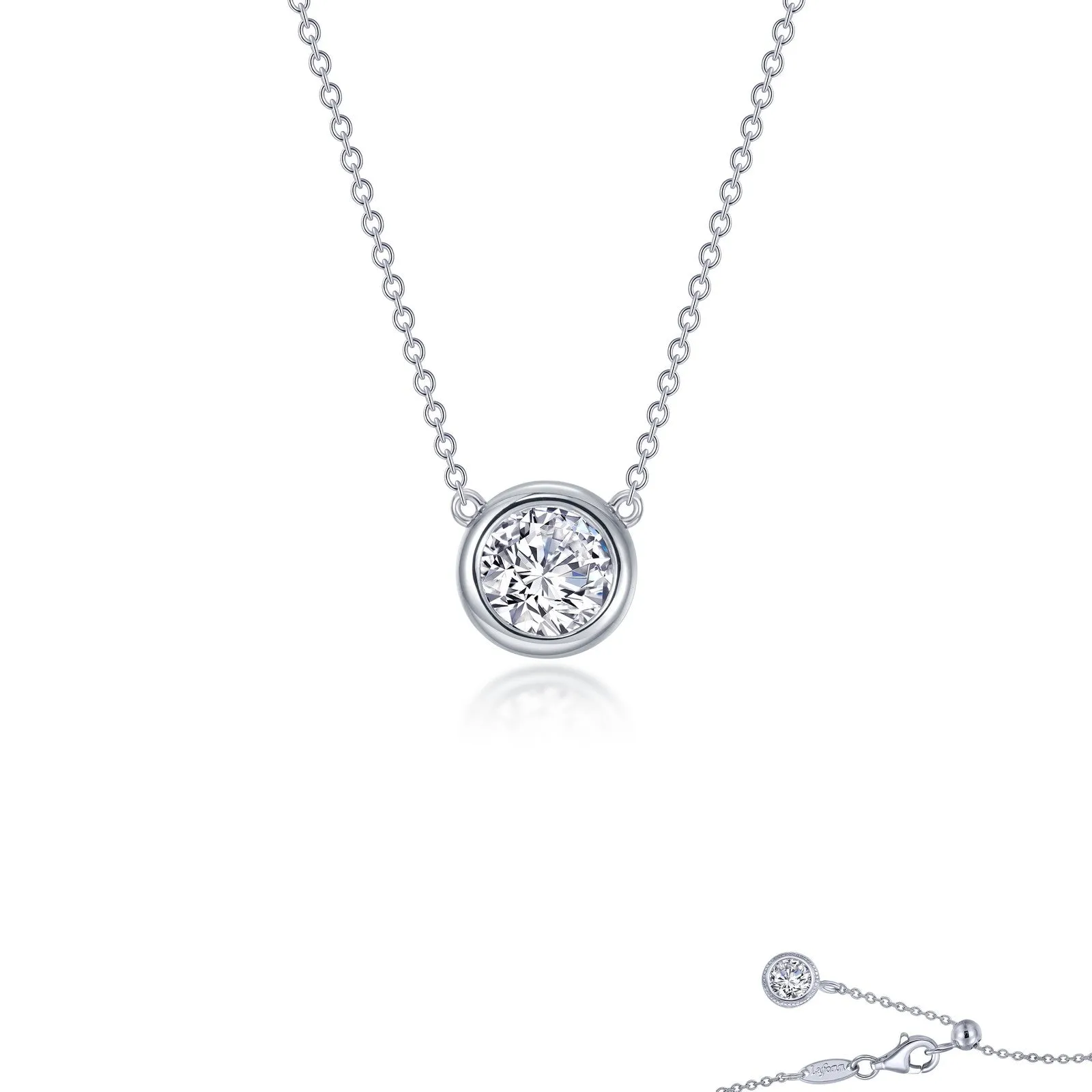 0.6 CTW Bezel-set Solitaire Necklace N0292CLP16