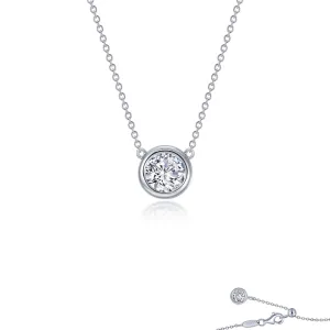 0.6 CTW Bezel-set Solitaire Necklace N0292CLP16