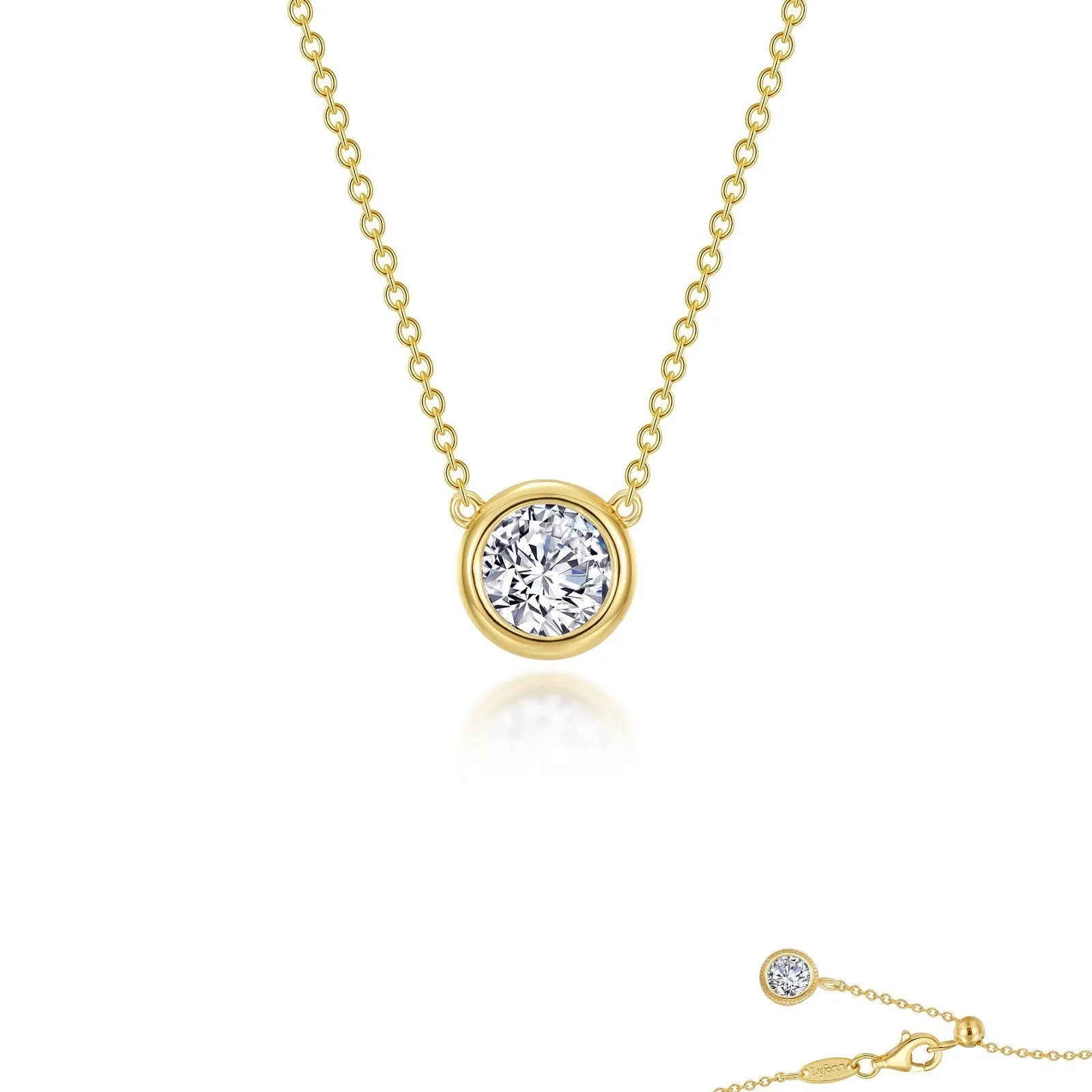 0.6 CTW Bezel-set Solitaire Necklace N0292CLP16