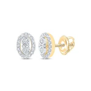 10kt Yellow Gold Oval Diamond Earrings - A Radiant Touch of Elegance