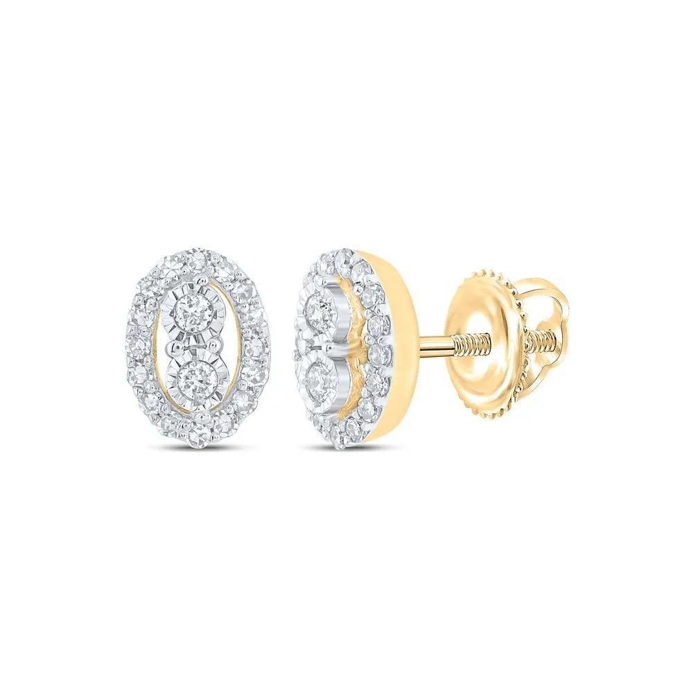 10kt Yellow Gold Oval Diamond Earrings - A Radiant Touch of Elegance