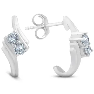 1/3CT Forever Us 2 Stone Diamond Earrings 14K White Gold