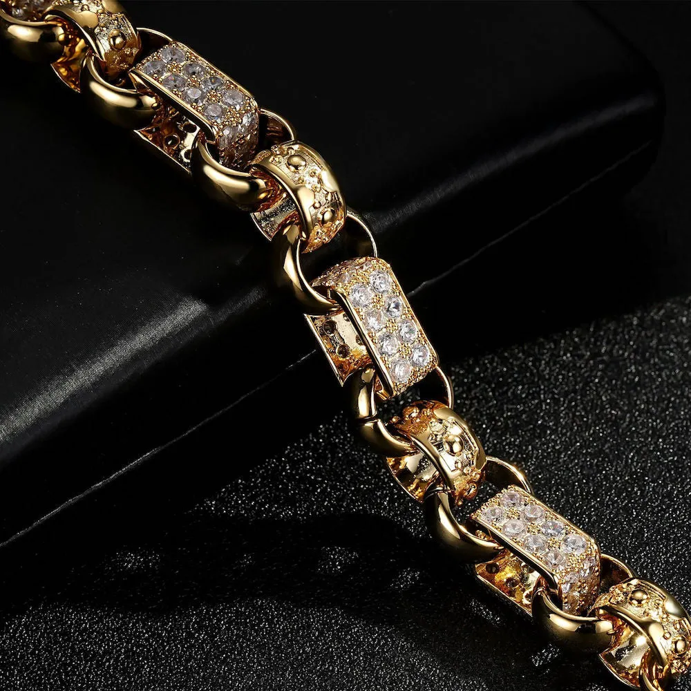 13mm Gold Gypsy Belcher Bracelet Albert Clasp 6/7 Inch
