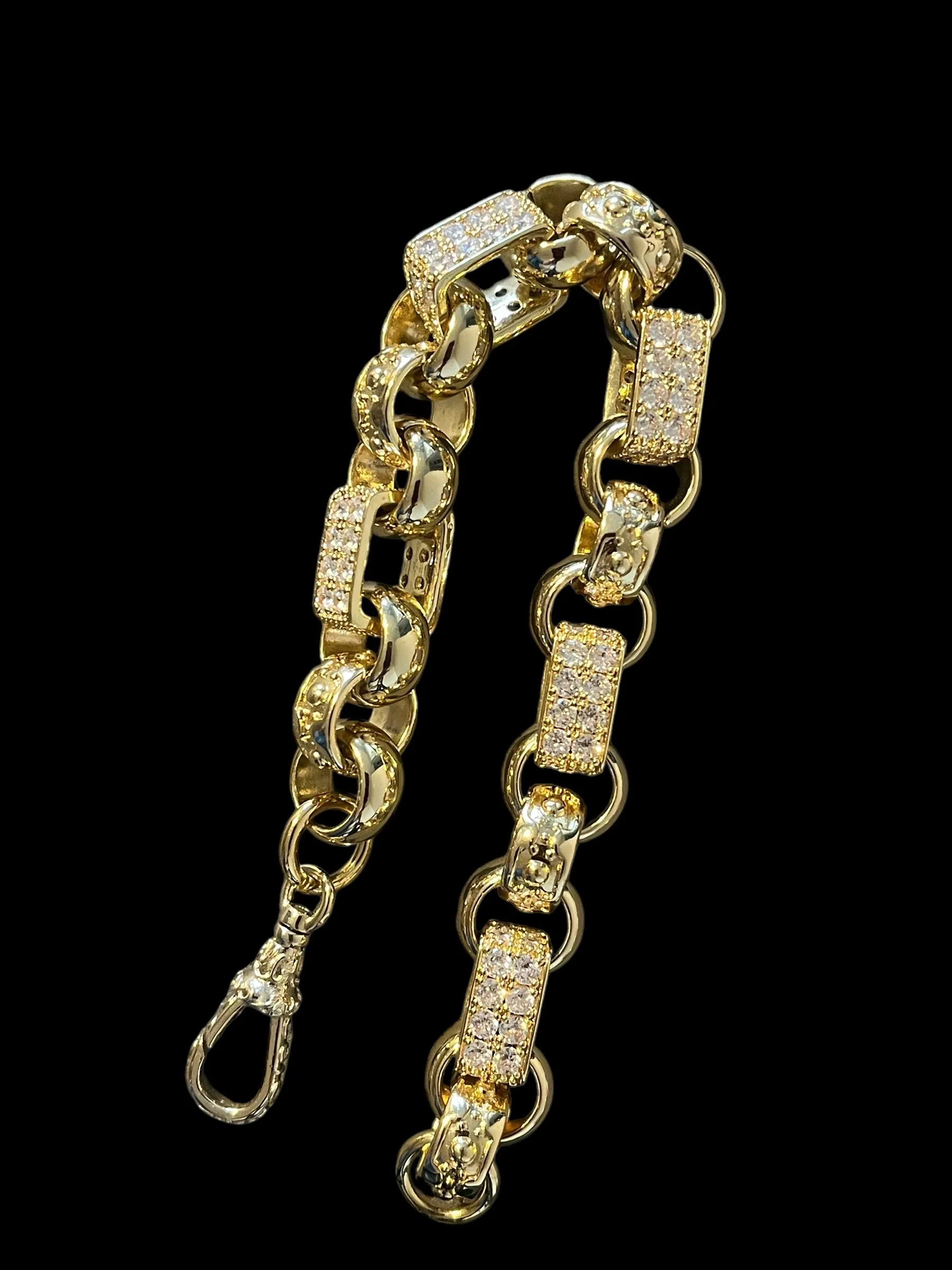 13mm Gold Gypsy Belcher Bracelet Albert Clasp 6/7 Inch