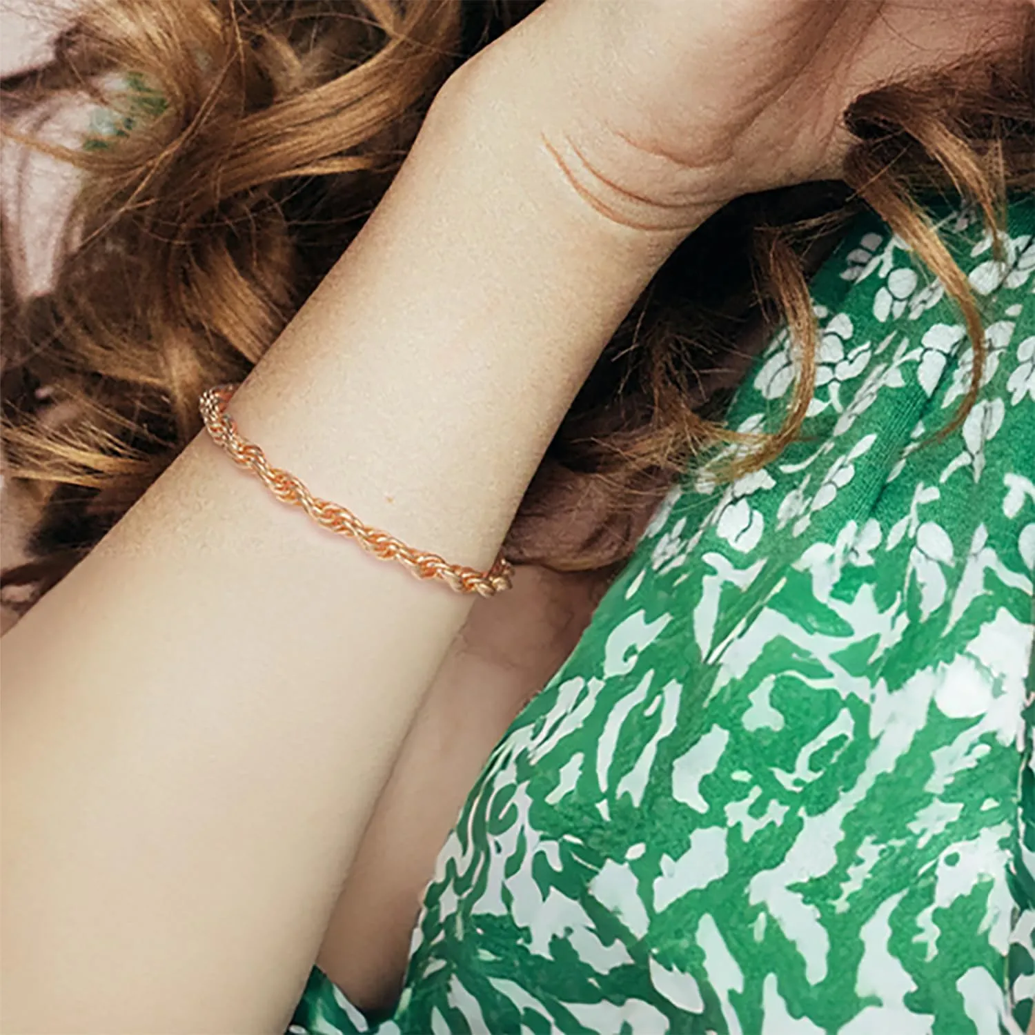 14K Gold Bracelets for Men & Women Layer Rope Chain Bracelets 4.5mm Dainty Gold Bracelet Mens Bracelet Jewelry Presents 6.5-9in