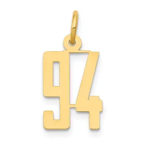 14K Gold Polished Small Elongated Charm Laser-Cut Modern Design