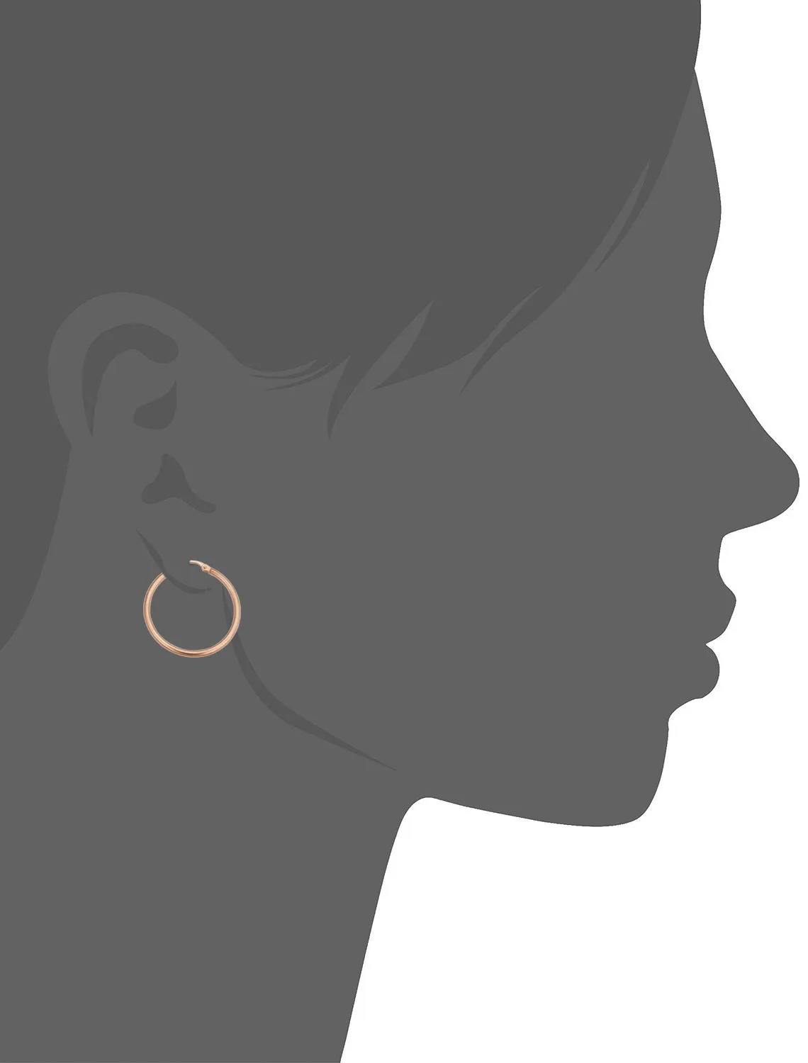 14k Rose Gold 2x20mm Polished Hoop Earrings