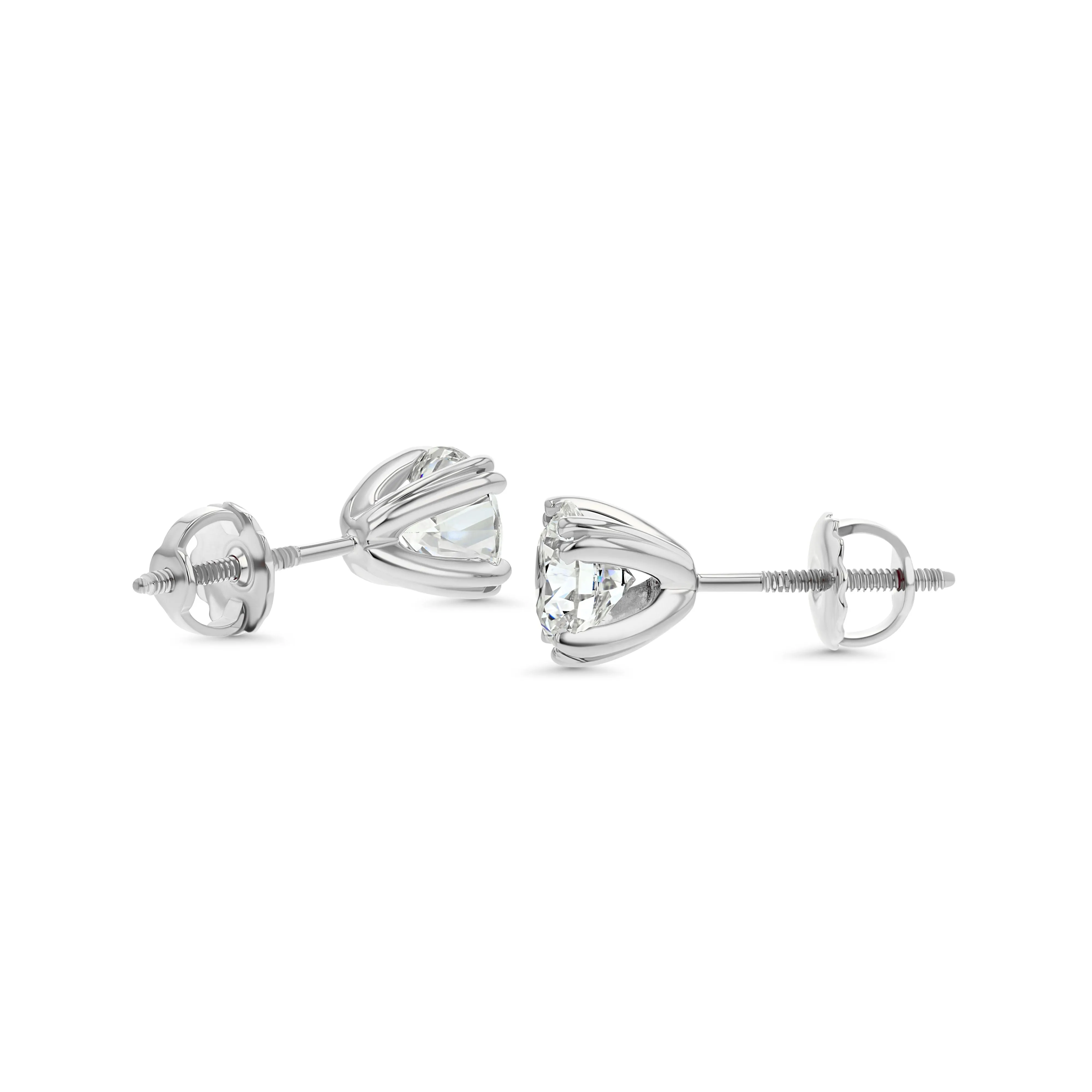 14k White Gold 8-prong Round Brilliant Diamond Stud Earrings (0.75 Ct. T.w., Vs1-vs2 Clarity, H-i Color)