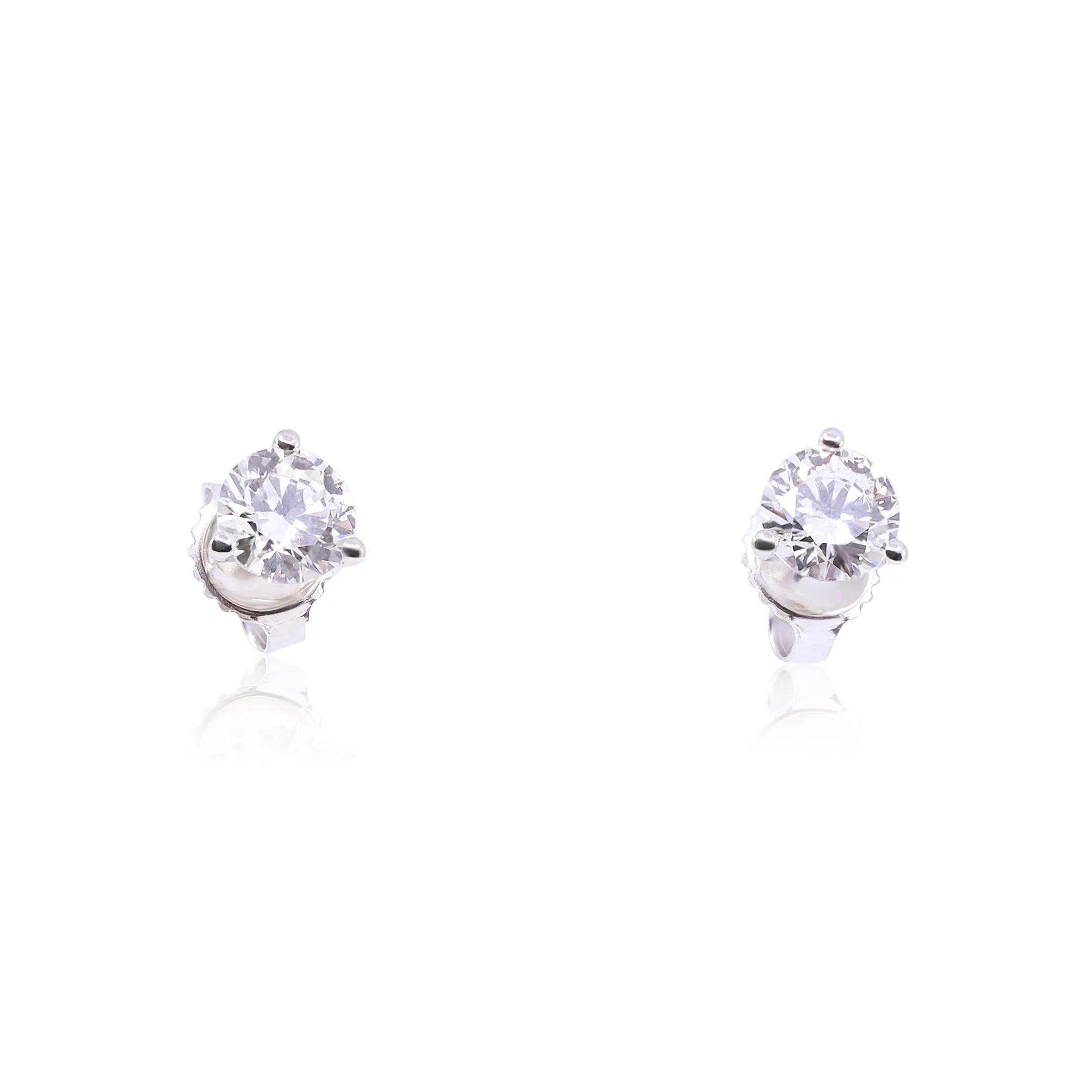 14K WHITE GOLD DIAMOND STUD EARRINGS - 1.62CTW