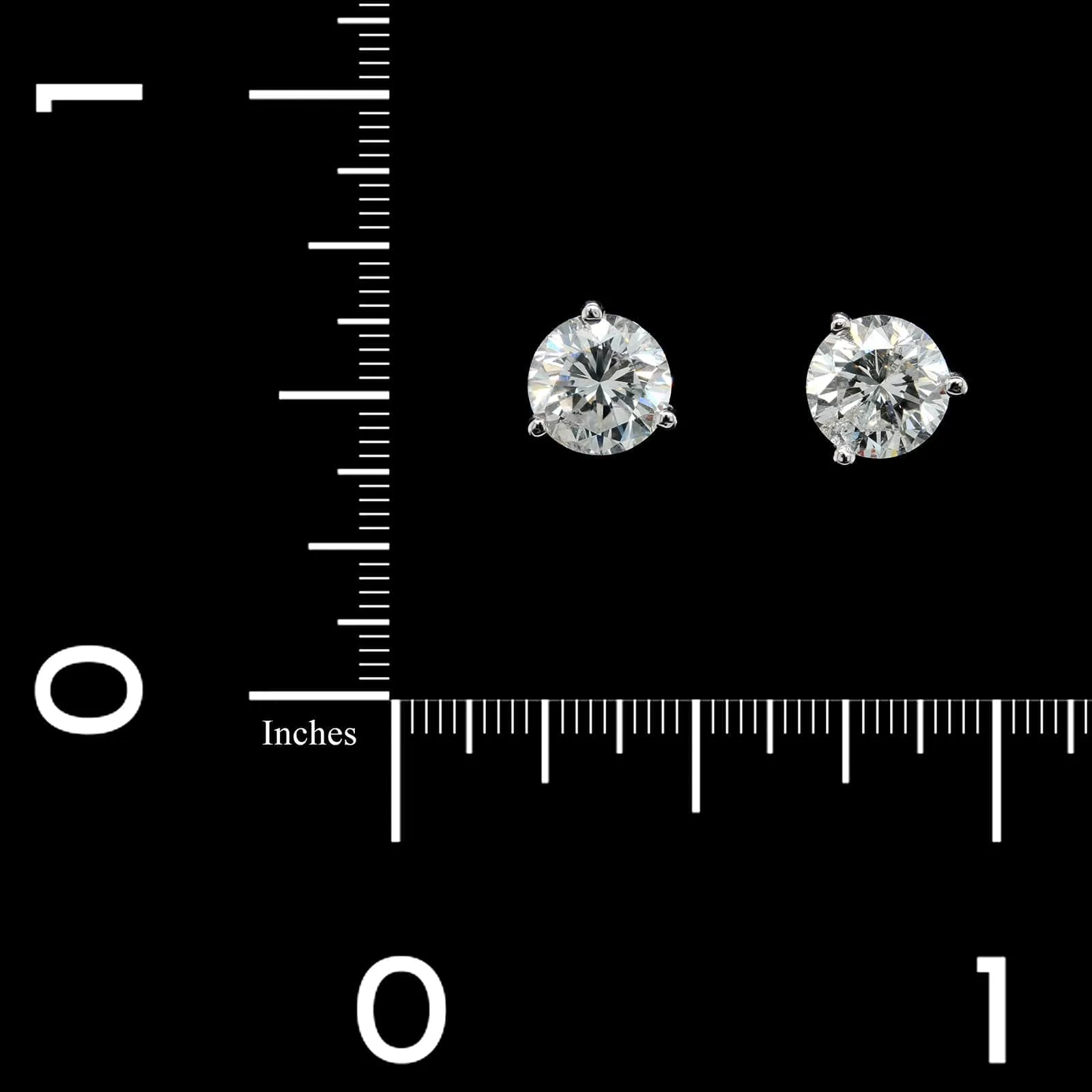 14K White Gold Estate Diamond Stud Earrings