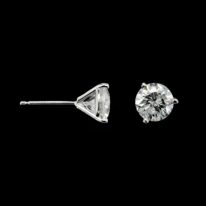 14K White Gold Estate Diamond Stud Earrings