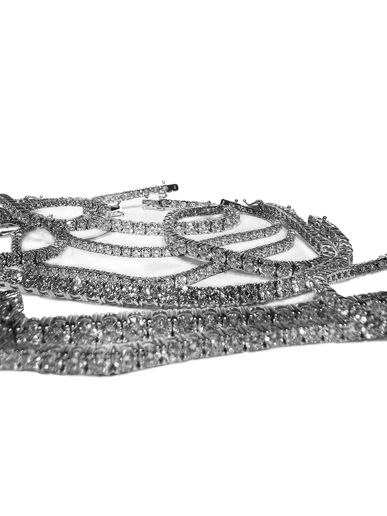 14K White Gold Tennis Bracelet with 15.5ct 4.8mm Lab-Grown Diamonds (E-F, VVS Clarity)