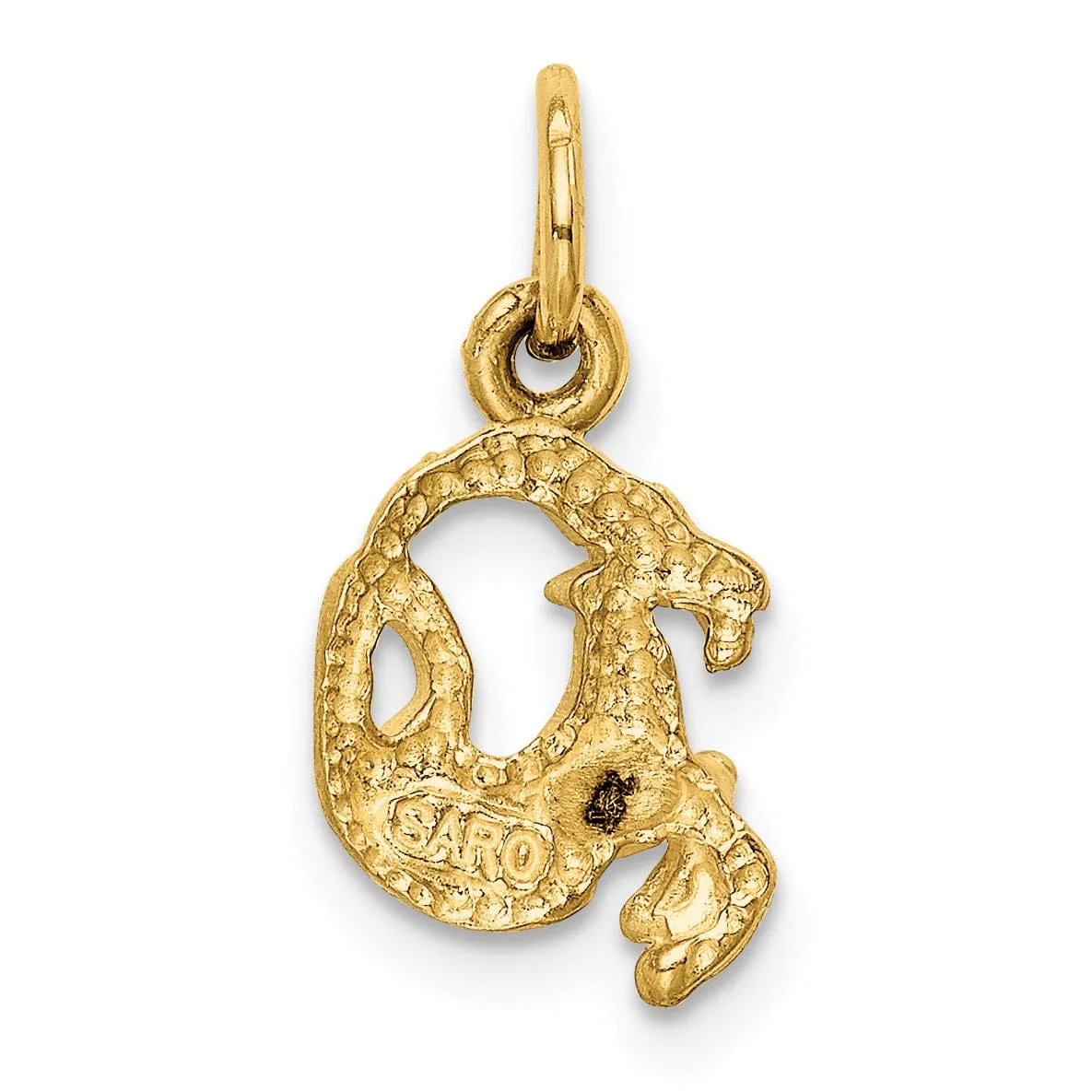 14k Yellow Gold Capricorn Zodiac Charm Pendant