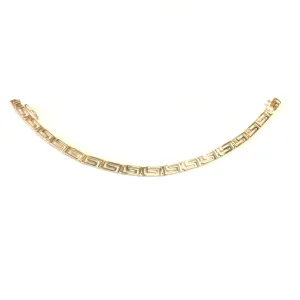 14k Yellow Gold Greek Key Link Bracelet, 7.25"