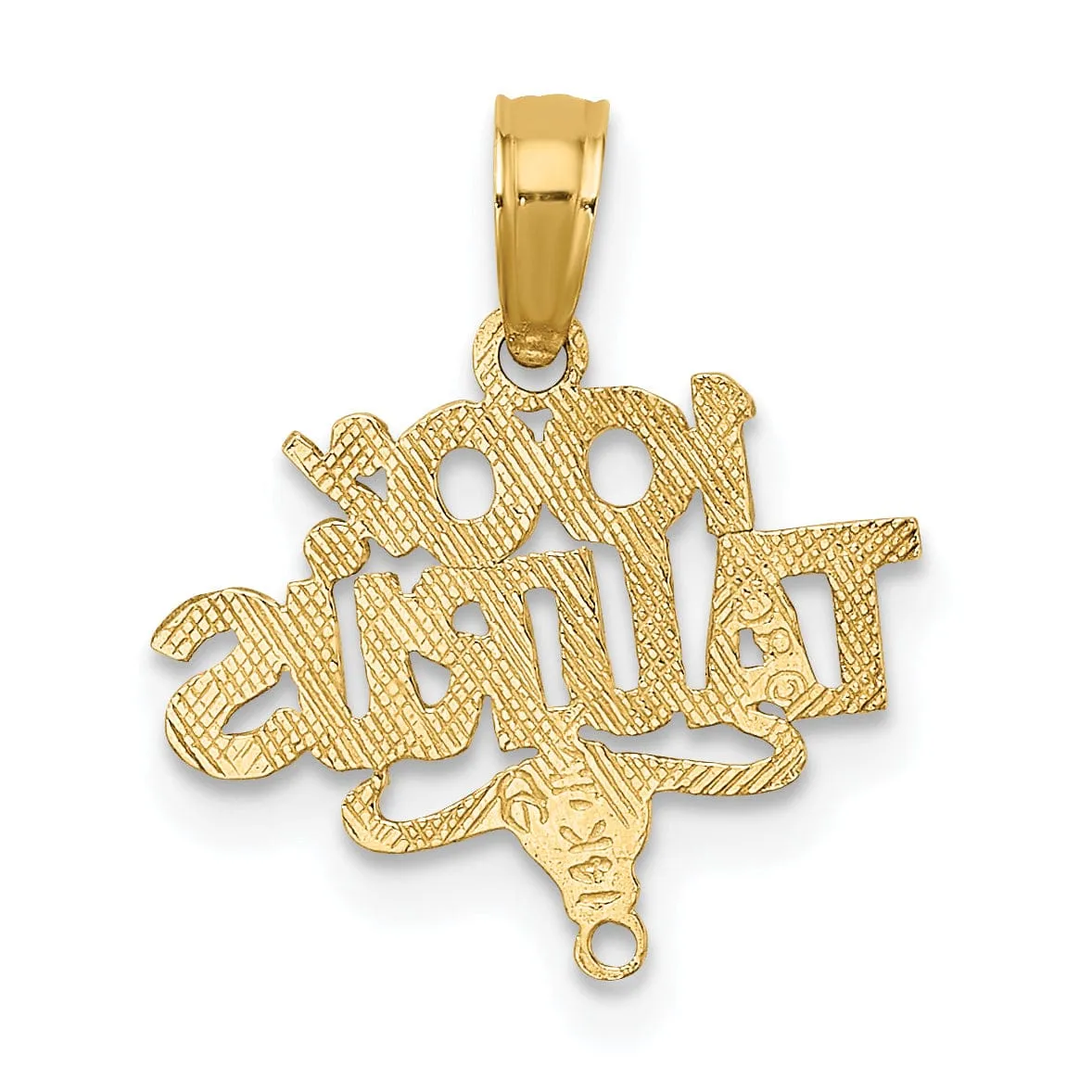 14K Yellow Gold Polished Textured Finish 100% Zodiac TAURUS Charm Pendant
