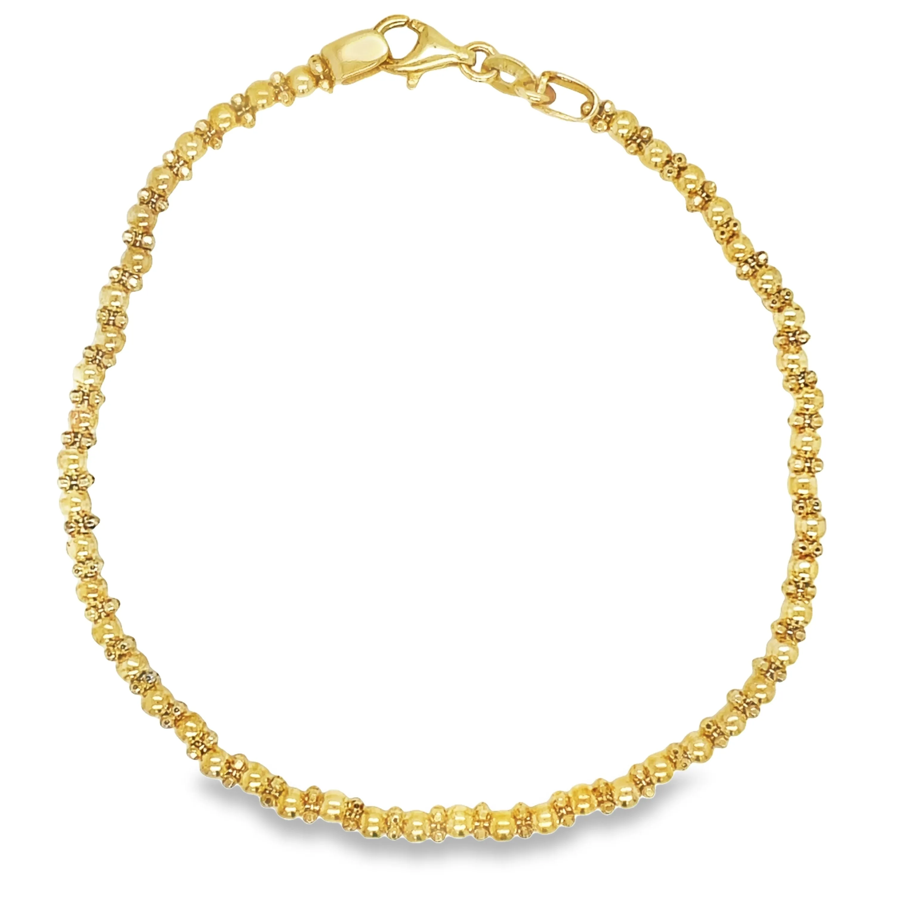 14k Yellow Gold Popcorn Bracelet