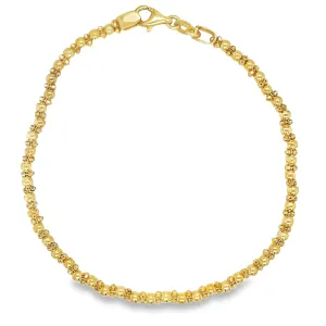 14k Yellow Gold Popcorn Bracelet