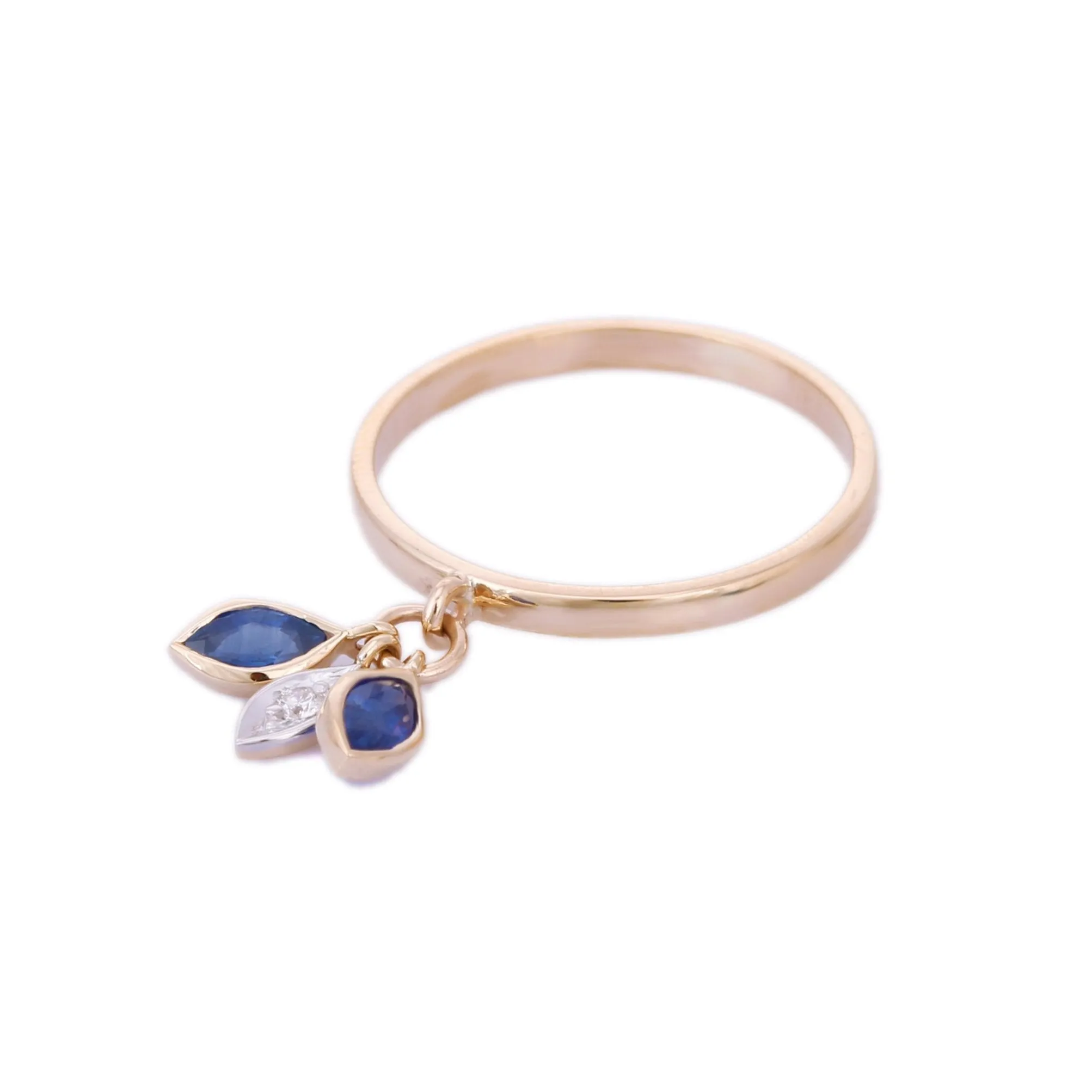 14K Yellow Gold Sapphire Ring