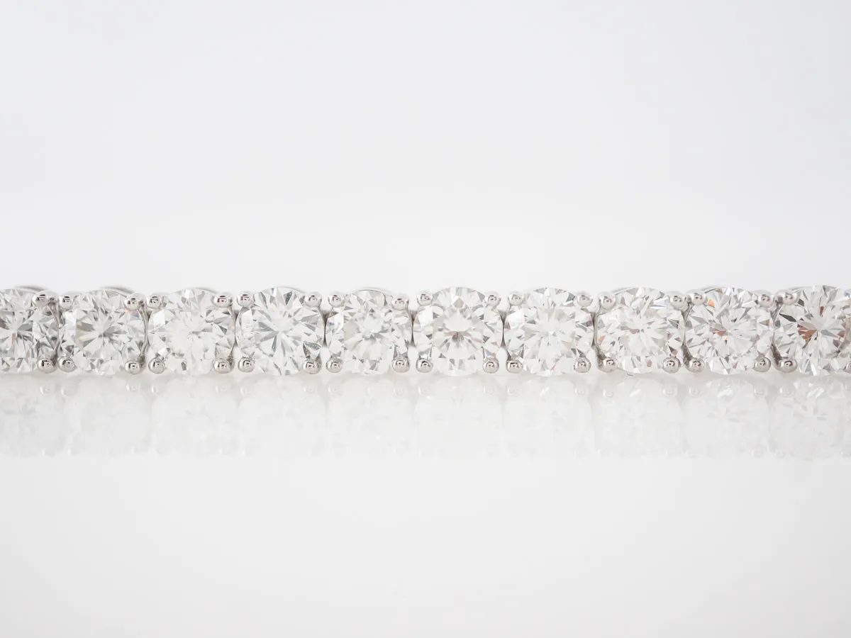 15 Carat Straight Line Diamond Tennis Bracelet in Platinum
