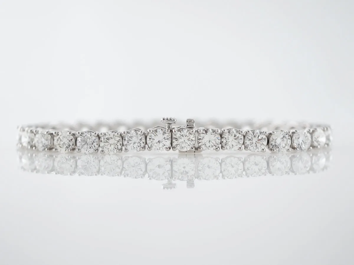 15 Carat Straight Line Diamond Tennis Bracelet in Platinum