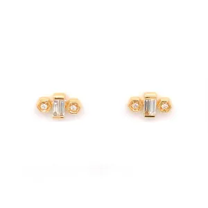 .17 Baguette Diamond Earrings in 18k Yellow Gold