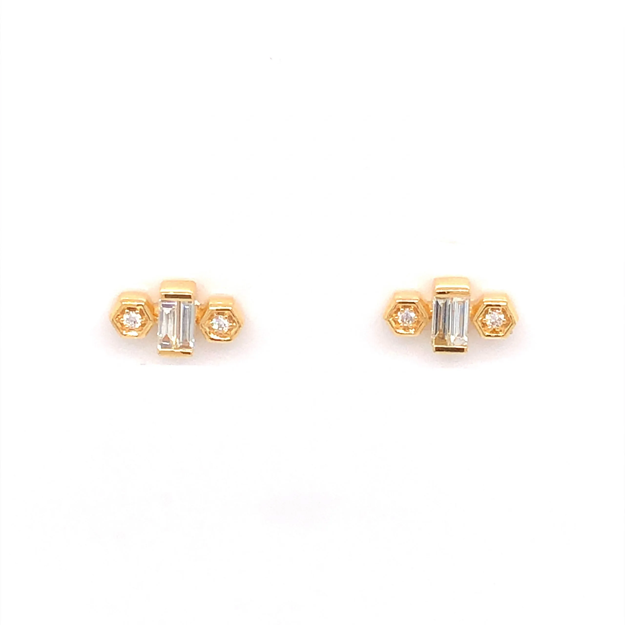 .17 Baguette Diamond Earrings in 18k Yellow Gold