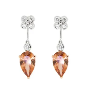 18ct Gold Zircon & Diamond Earrings