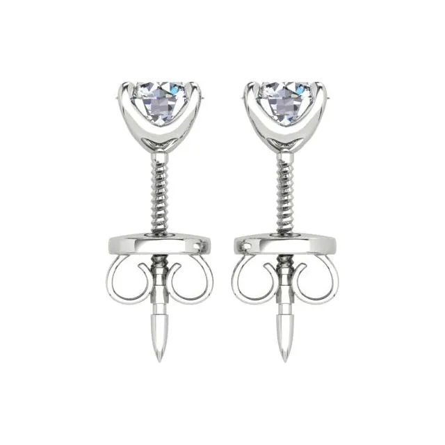 18ct White Gold 1.00ct Round Brilliant Diamond Stud Earrings
