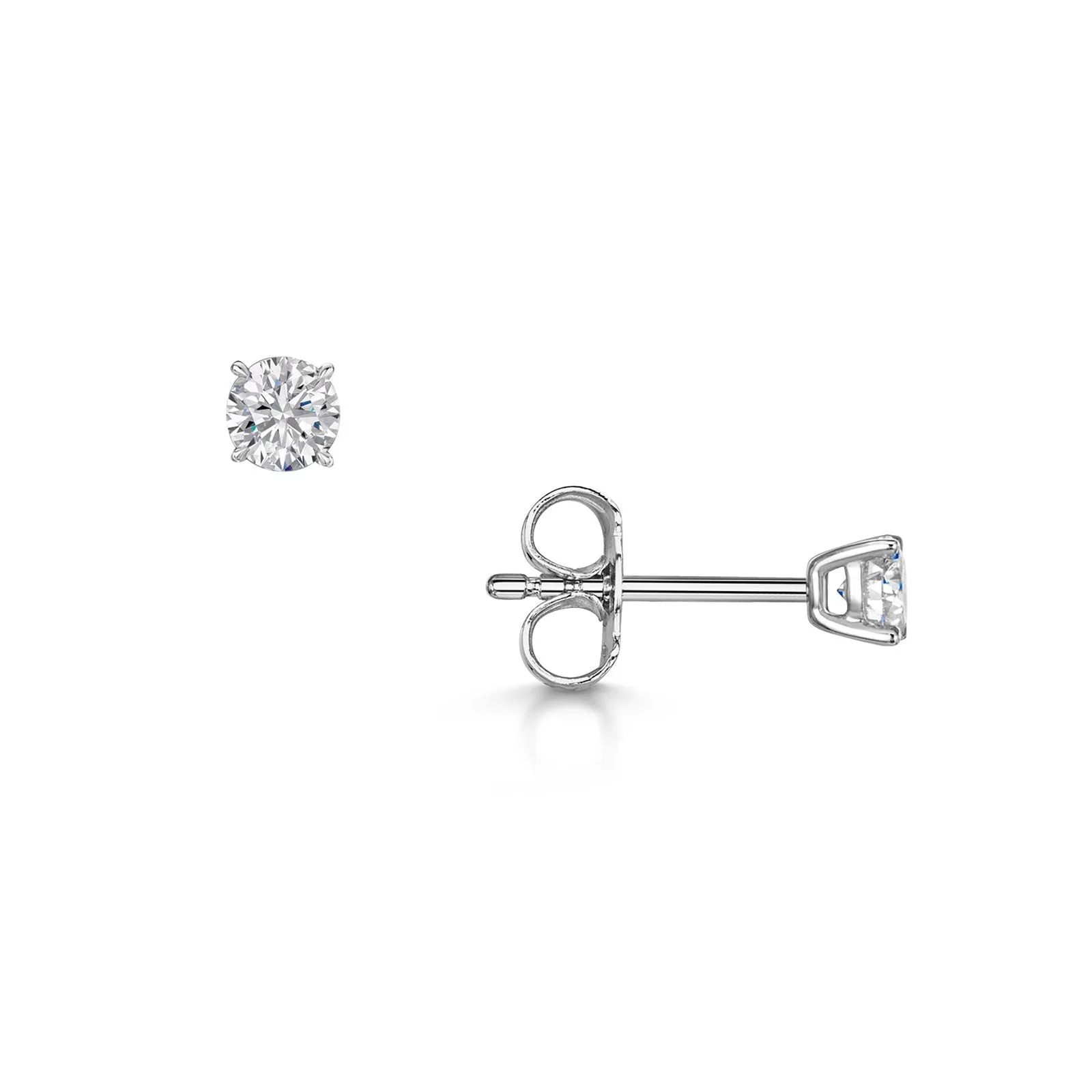 18ct White Gold Brilliant-Cut F/G Si Diamond Solitaire Earrings 0.40ct