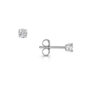 18ct White Gold Brilliant-Cut F/G Si Diamond Solitaire Earrings 0.40ct