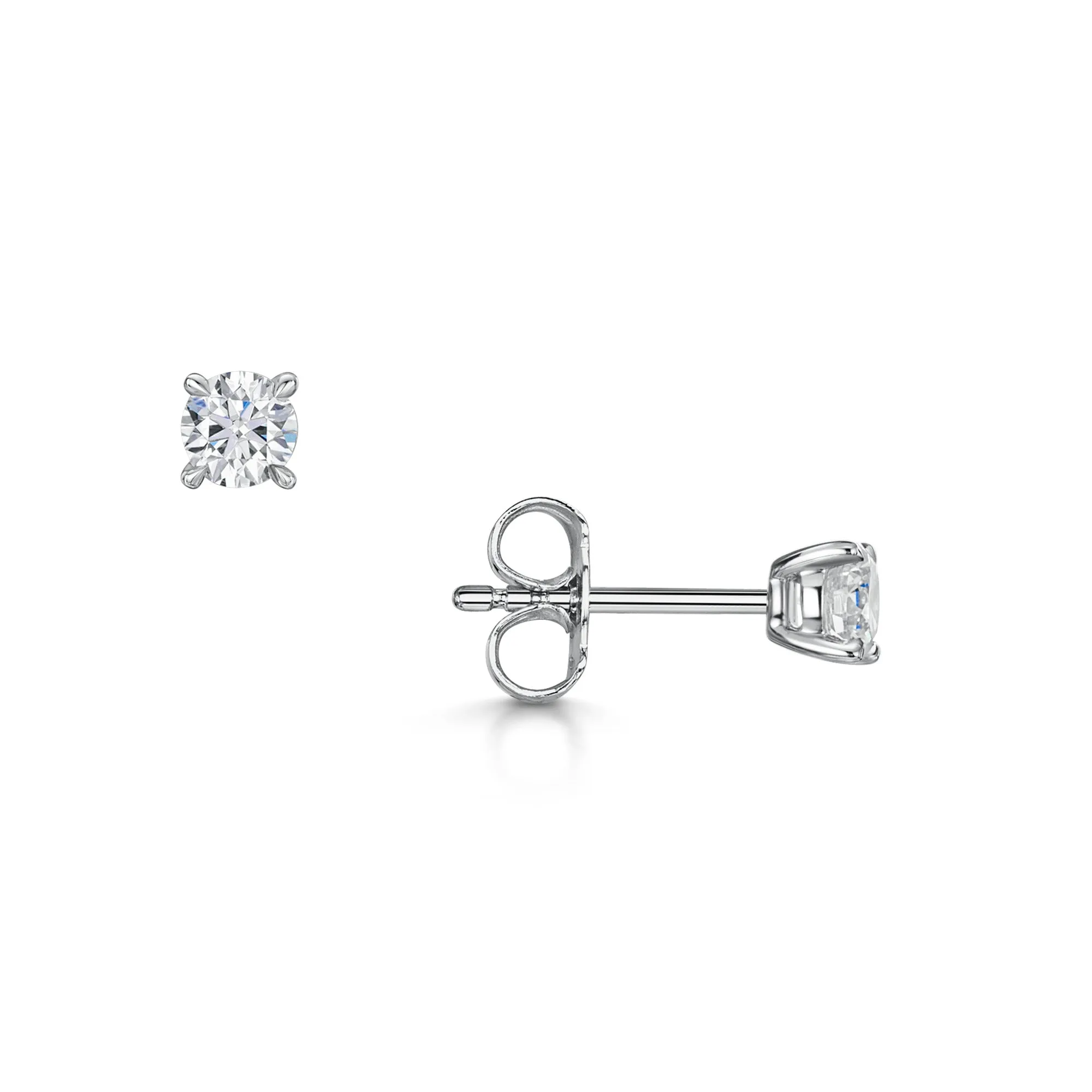 18ct White Gold Brilliant-Cut F/G Si Diamond Solitaire Earrings 0.50ct