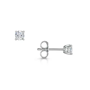 18ct White Gold Brilliant-Cut F/G Si Diamond Solitaire Earrings 0.50ct