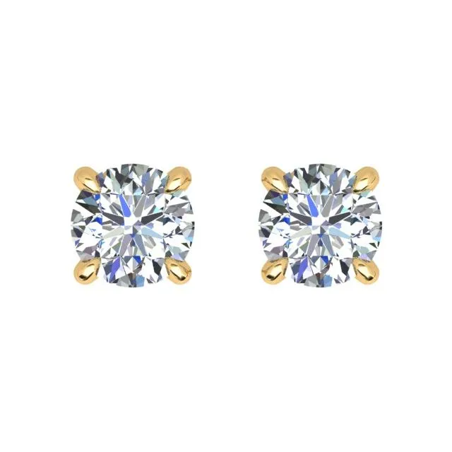 18ct Yellow Gold 0.40ct Round Brilliant Diamond Stud Earrings