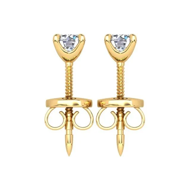 18ct Yellow Gold 0.40ct Round Brilliant Diamond Stud Earrings