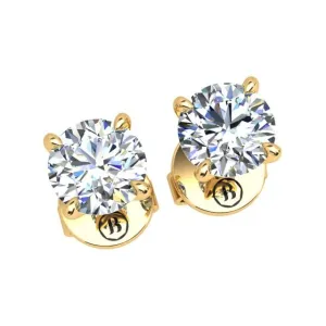 18ct Yellow Gold 0.60ct Round Brilliant Diamond Stud Earrings