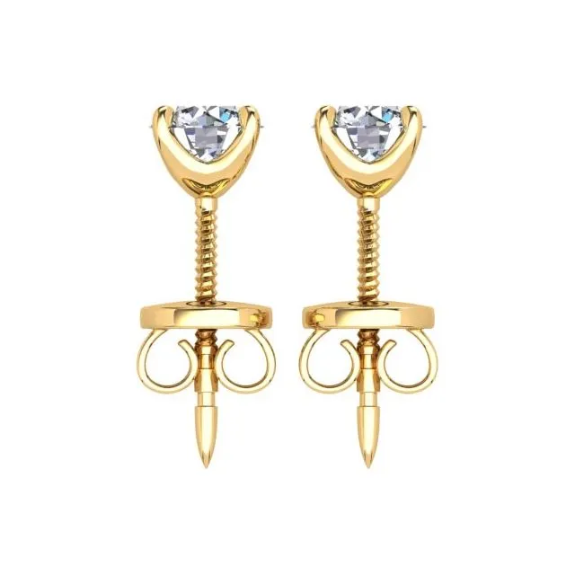 18ct Yellow Gold 0.60ct Round Brilliant Diamond Stud Earrings