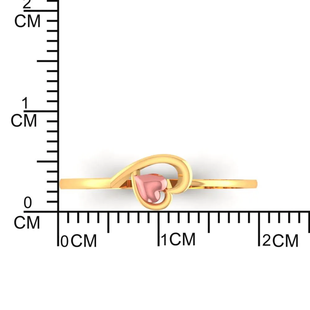 18k Double Hearts Style Gold Ring