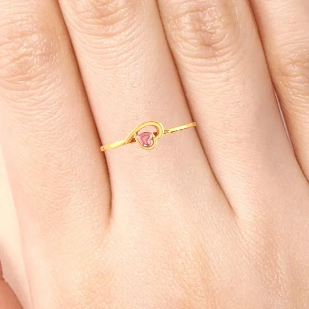 18k Double Hearts Style Gold Ring