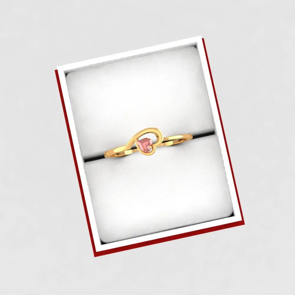 18k Double Hearts Style Gold Ring