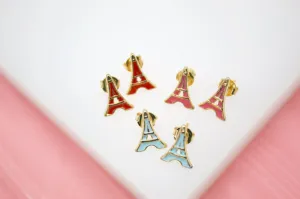 18K Gold Filled Paris Eiffel Tower Stud Earrings