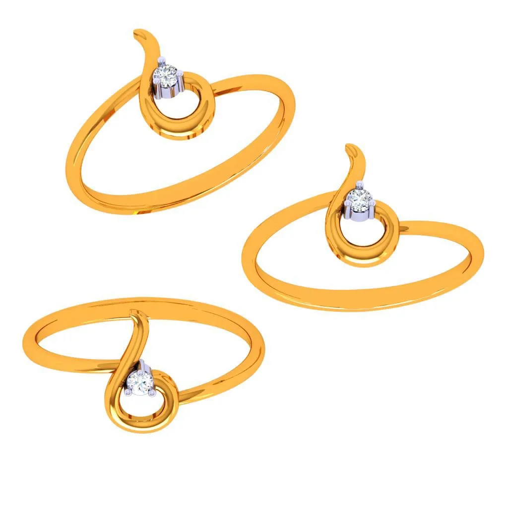 18k Modern Diamond Droplet Ring