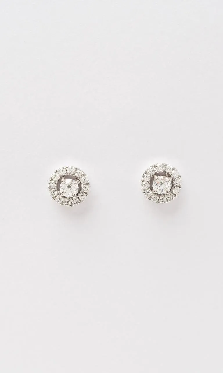 18K WG 0.80ct TDW Diamond Stud Earrings & Diamond Jackets