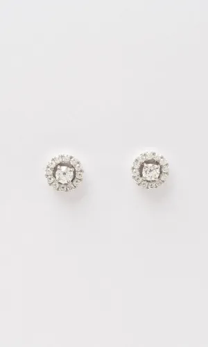 18K WG 0.80ct TDW Diamond Stud Earrings & Diamond Jackets