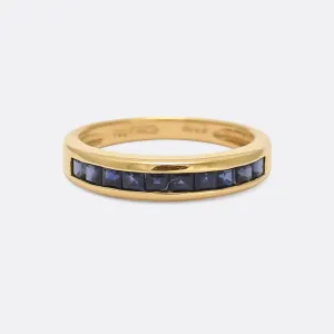 1960s Space Age Sapphire Half Eternity Ring