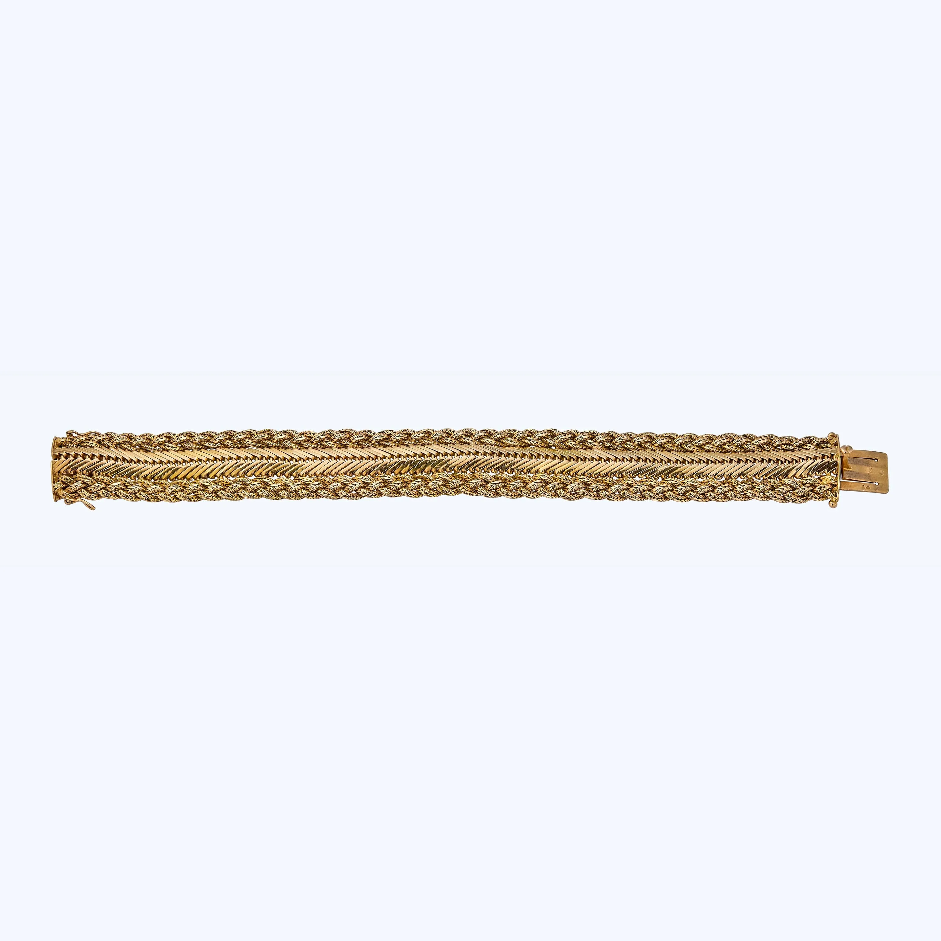 1970s French Braided Zipper Bracelet