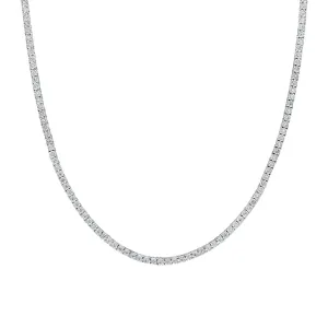 2 7/8ctw Round Diamond White Gold Tennis Necklace | 20 Inches