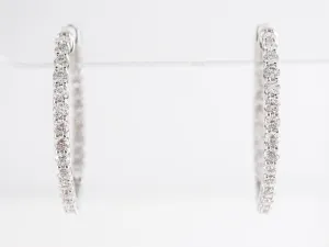 2 Carat Diamond Hoop Earrings in 14k White Gold