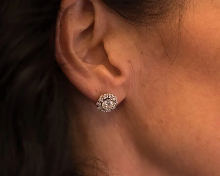 2 cttw Diamond & 14k White Gold Stud Earrings