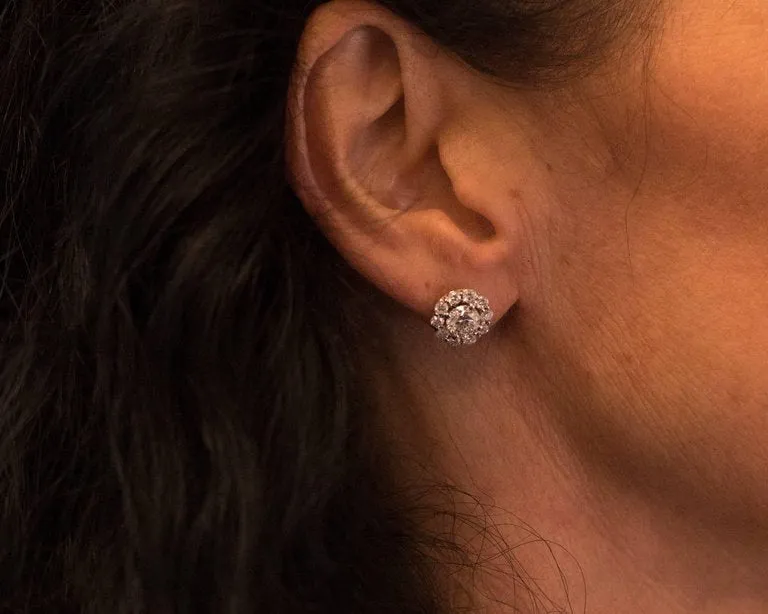 2 cttw Diamond & 14k White Gold Stud Earrings